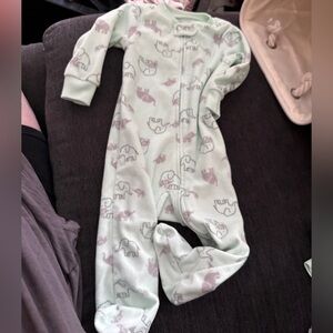 Simple Joys Mint Green Baby Bodysuit with Elephant Design